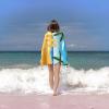 ESNAIUVCD Large Quick-Drying Microfiber Beach Towel with Cartoon Sandcastle Print view 4