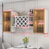WOLEYUU Wall-Mounted Wine Cabinet with Glass Doors and Lighting view 2