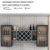 WOLEYUU Wall-Mounted Wine Cabinet with Glass Doors and Lighting view 4