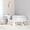 NQJIBUE Home Garden Bedside Cabinet with Desk, White, 222 x 122 x 75 cm, Solid Pine view 1