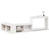 NQJIBUE Home Garden Bedside Cabinet with Desk, White, 222 x 122 x 75 cm, Solid Pine view 2
