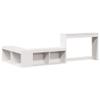 NQJIBUE Home Garden Bedside Cabinet with Desk, White, 222 x 122 x 75 cm, Solid Pine view 3