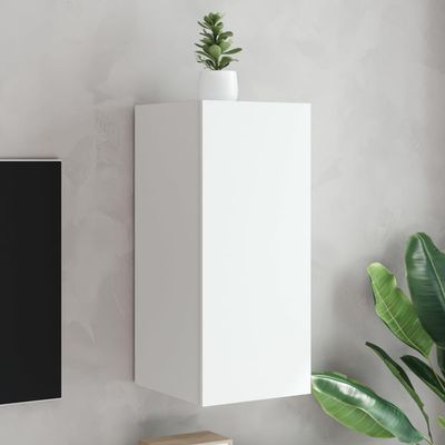 FENLAX White Wall-Mounted Cabinet with RGB LED Lights