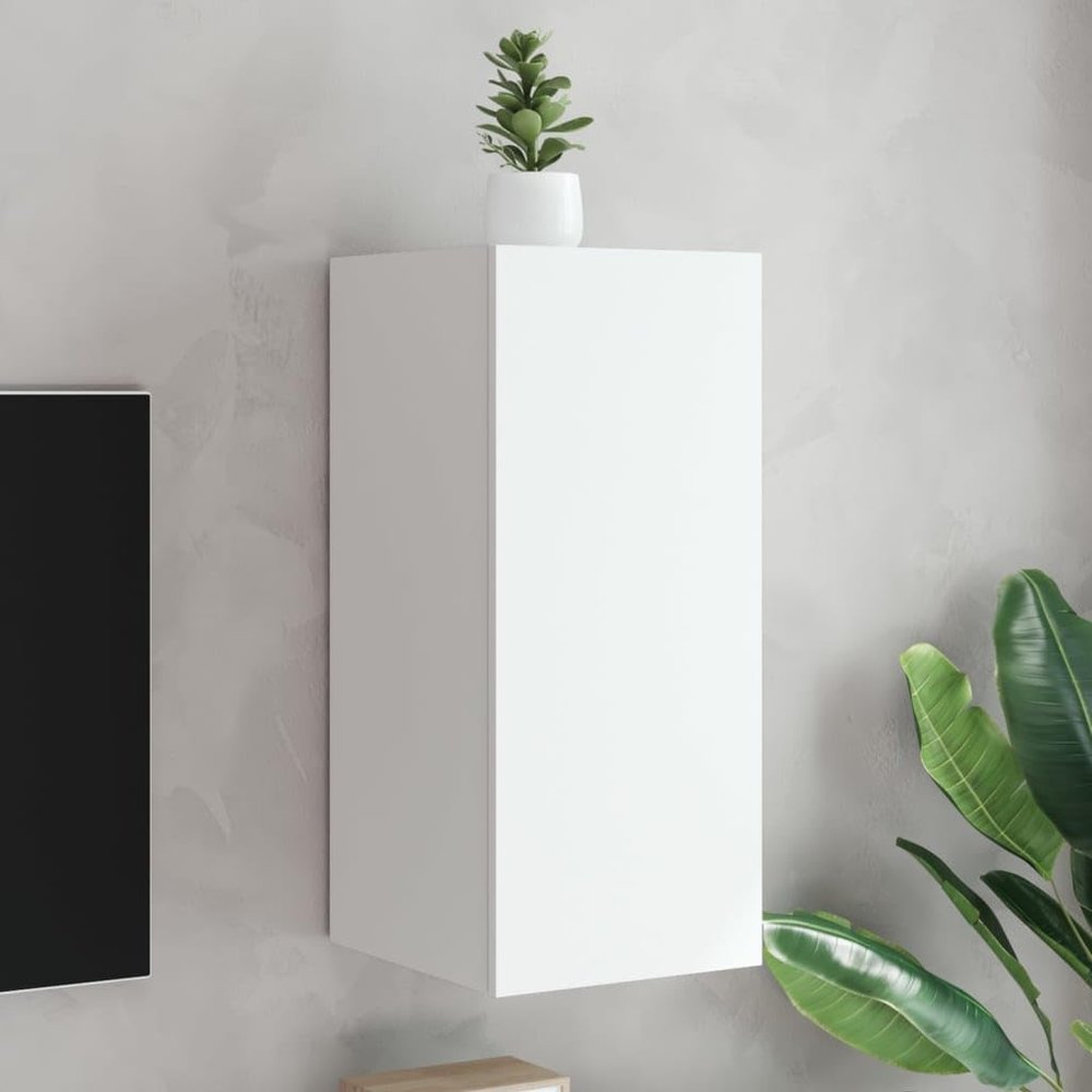 FENLAX White Wall-Mounted Cabinet with RGB LED Lights