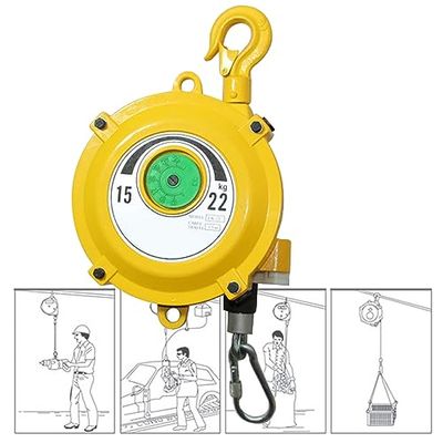 Spring Balancer, Retractable Spring Tool Holder, 1.5 m Extension Length, for Factory Workshops and Construction Machinery (Capacity: 1.5–22 kg)