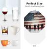 PU Leather Drink Coasters, 4-Piece Set, American Flag view 3