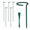 Relaxdays Metal Plant Stakes with Rings, Set of 6, 60 cm, Dark Green view 1