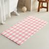 TYUU Waffle Bath Mat, Boho Bathroom Rug, Non-Slip, Washable, Absorbent, Quick-Drying, Pink and White, 122 x 61 cm view 1