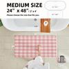 TYUU Waffle Bath Mat, Boho Bathroom Rug, Non-Slip, Washable, Absorbent, Quick-Drying, Pink and White, 122 x 61 cm view 2