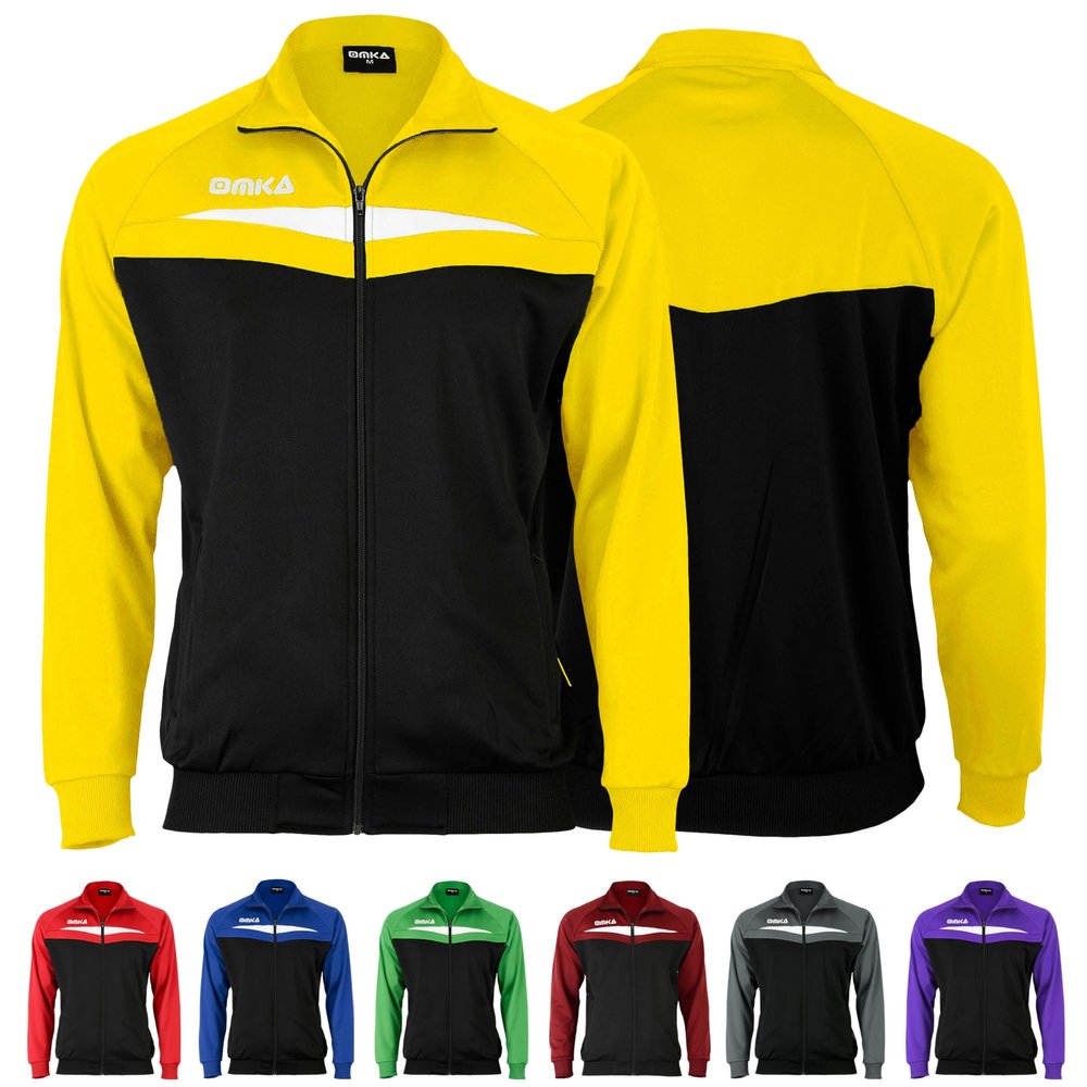 OMKA Optima Men's Training Jacket, Sports/Jogging Jacket, 5 Colors, Size 48, Yellow
