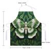 TPDHJK Adjustable Unisex Bib Apron, White, Moth Print, Polyester, with Pockets view 2