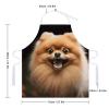 TPDHJK Adjustable Unisex Bib Apron with Pomeranian Print and Pockets view 2