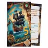 6 Pirate Party Invitations with Envelopes for a 5th Birthday view 2