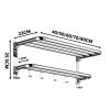 No-Drill Double 90° Foldable Towel Bar with 5 Hooks view 2