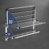 No-Drill Double 90° Foldable Towel Bar with 5 Hooks view 3