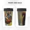 Kingww Travel-Friendly Insulated Coffee Mug with Squirrel Motif, Reddish Brown, Retractable Handle, Holds up to 500 ml view 2