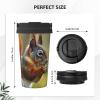 Kingww Travel-Friendly Insulated Coffee Mug with Squirrel Motif, Reddish Brown, Retractable Handle, Holds up to 500 ml view 3