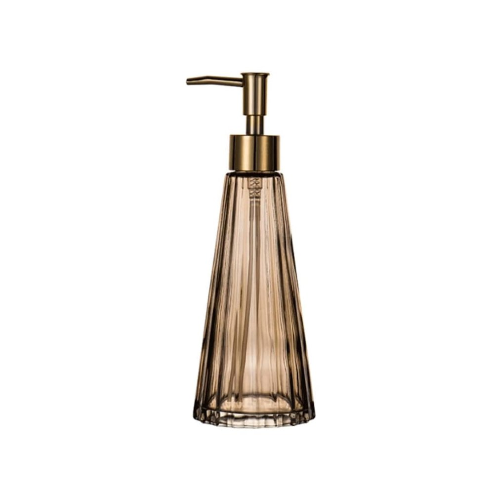 WUSHADEHANS Bathroom Soap Dispenser, Umbrella-Shaped Countertop Lotion Dispenser, Brown
