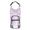 Amooorous Checkered Cross-Body Water Bottle Holder, Light Purple and White view 1