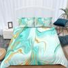 Duvet Cover Set 260 x 220 cm, Abstract Turquoise Marble, Soft Green Microfiber, 3-Piece view 4