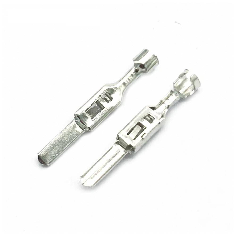 DSZUJTYROP 20-Piece H62 Brass-Tinned Copper Crimp Terminals, 2.8 mm, Male Automotive Connector Splice Pins, DJ615C-2.80.8A G398