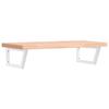 Wall-Mounted Steel and Solid Beech Wood Basin Shelf view 2