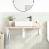 Wall-Mounted Steel and Solid Beech Wood Basin Shelf view 3