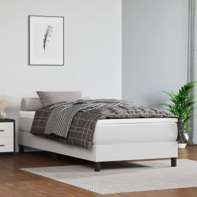 Brokky Bed Frame White 80 x 200 cm Faux Leather