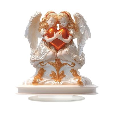 Nankoyal Angel Wing Table Decoration, Creative 2D Acrylic Angel Sign with Base
