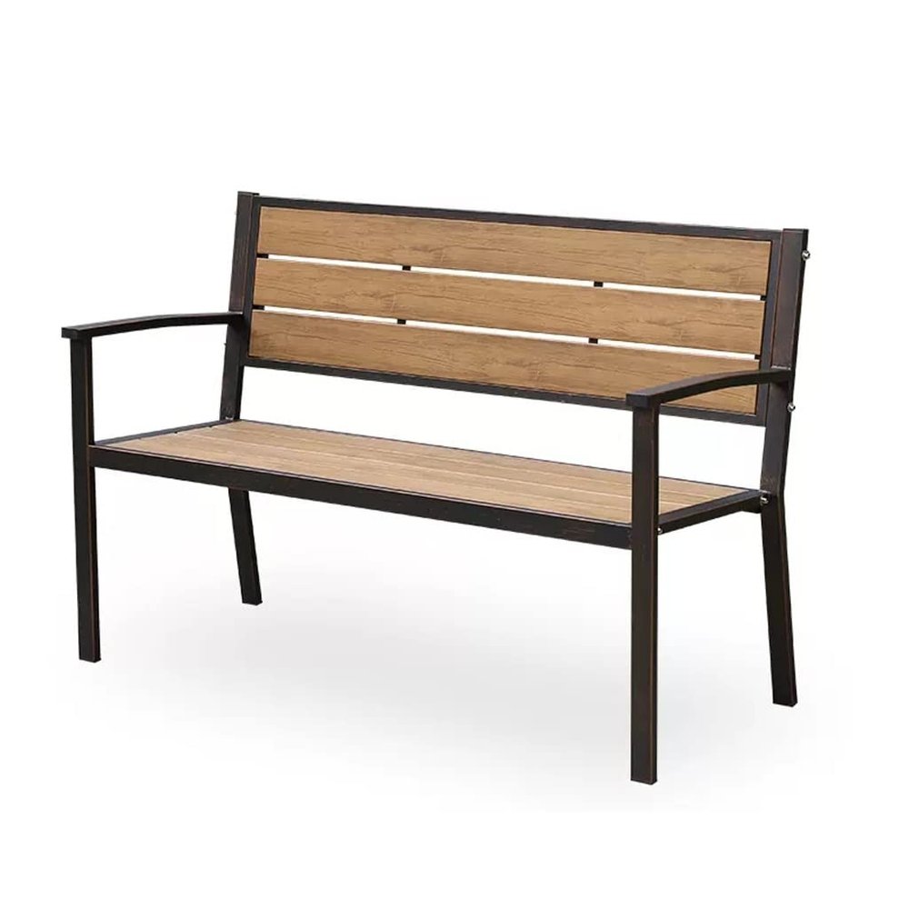 MANAFEEL Outdoor Garden Bench, 128 cm, Double Seat