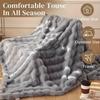 DAO-UPPSE Faux Rabbit Blanket for Adults, Pink, 130 x 160 cm (51 x 63 in) view 2