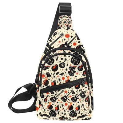 KengjuTesu Cartoon Electric Guitar Crossbody Waist Bag, Multicolor, One Size