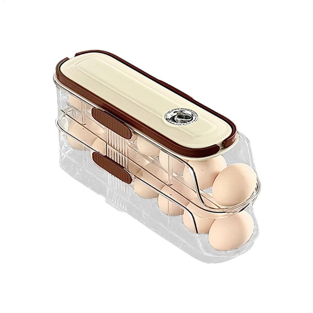 Stackable Egg Storage Box with Automatic Rolling Rack