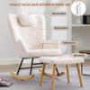Ymkua White Rocking Chair with Ottoman, 65 x 82 x 94 cm view 3