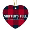 2024 Christmas Ornament, “Shitter's Full Cousin” Ceramic Heart, 7.6 cm, White view 1