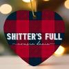 2024 Christmas Ornament, “Shitter's Full Cousin” Ceramic Heart, 7.6 cm, White view 2