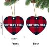 2024 Christmas Ornament, “Shitter's Full Cousin” Ceramic Heart, 7.6 cm, White view 3