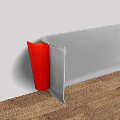 PVC Baseboard Trim, 4 m x 10 cm, Self-Adhesive, Flexible, Gray
