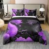 Loussiesd Dragon 100% Cotton Duvet Cover Set, 155 x 220 cm, Purple/Black view 1