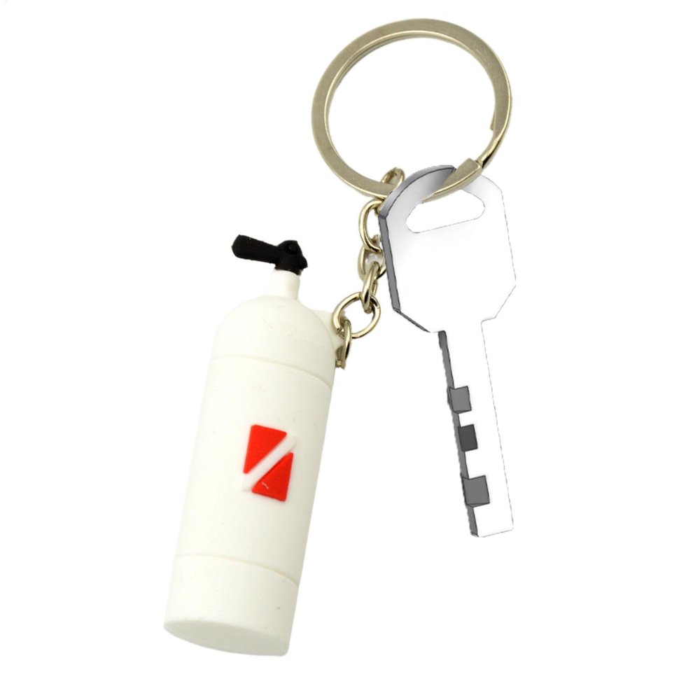 Diver-Themed Silicone Cylinder Keychain with O-Rings