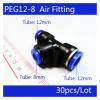 ICXLPMC 30-Piece 12 mm to 8 mm Pneumatic Unequal Union T Quick-Connect Fittings view 2