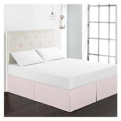 XMAIYIF Luxury Bow Plush Bed Skirt, Pink, 99 × 190 cm