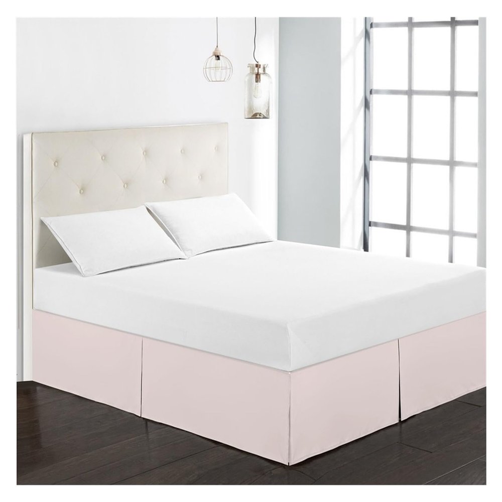 XMAIYIF Luxury Bow Plush Bed Skirt, Pink, 99 × 190 cm