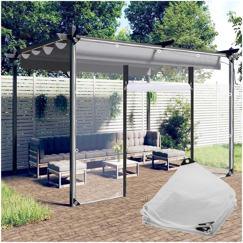Sonakia Clear Gazebo Side Panels with Zippers, 1.6 x 2.8 m