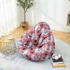 Treer Unfilled Bean Bag Chair Cover, Cartoon Alpaca Print, Linen, Pink, 80 x 90 cm view 2