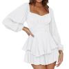 Women's Pirate Costume Summer Casual Swing Dress, Off-Shoulder Slash-Neck Skater Dress, Solid-Color A-Line Strapless Knee-Length Patchwork Beach Dress for Parties and Carnival view 1