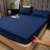AMDXD 90 x 200 cm Solid Navy Blue Fitted Sheet for Box Spring Beds and Toppers view 1