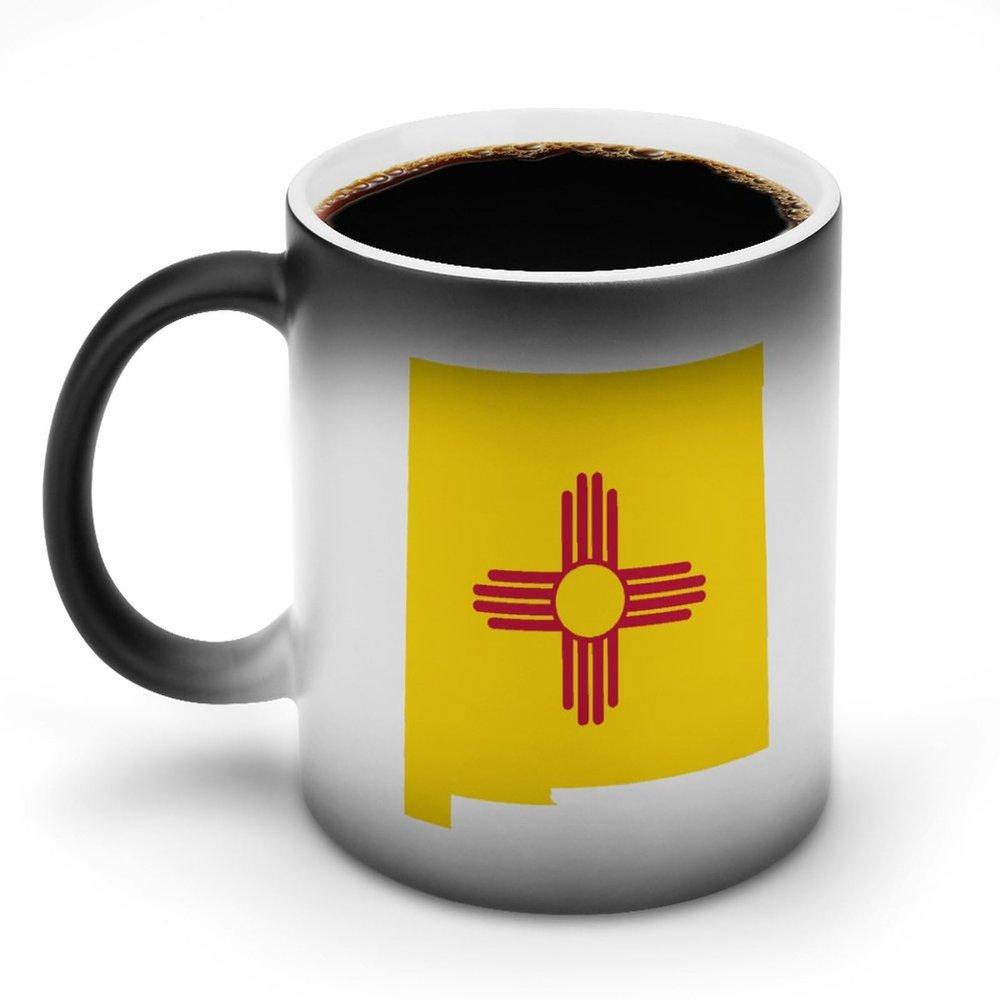 New Mexico Flag Map Heat-Changing Coffee Mug, Novelty Mug