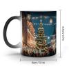 JTKLQBN Heat-Sensitive Color-Changing Coffee Mug for Christmas and Carnival, Printed Ceramic Mug with Handle, 340 ml view 2