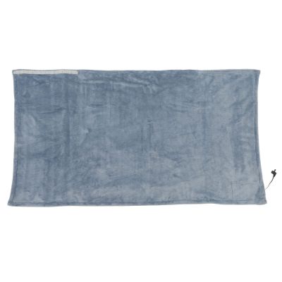 Sunicon Portable USB Heated Blanket, Soft, Machine Washable, Temperature-Controlled Heated Throw for Travel, Car, and Home (Gray Blue)